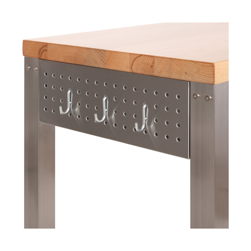 Stainless Steel and Wood Kitchen Cart with Storage