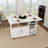 47 Inch Folding Table With Storage Shelves And Wheels, Multi-Functional Foldable Dining Desk For Small Spaces, Kitchen, Dorm Room, Office
