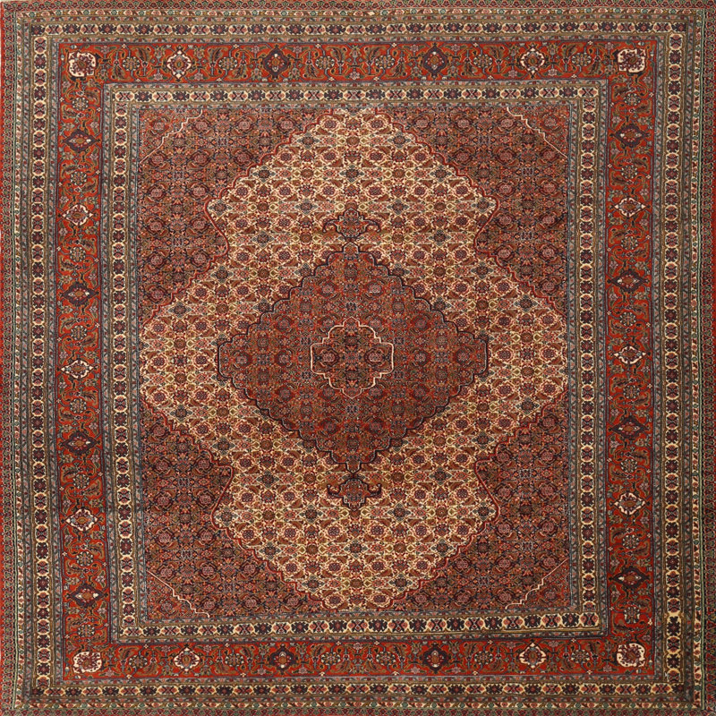Tapis brun/beige traditionnel Cabragh, Carré 4 pi