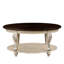 Table basse ovale en bois massif de 42 po, pour la beauté du salon, 2 tablettes, beige et lueur, montage facile, Flash, sans effort