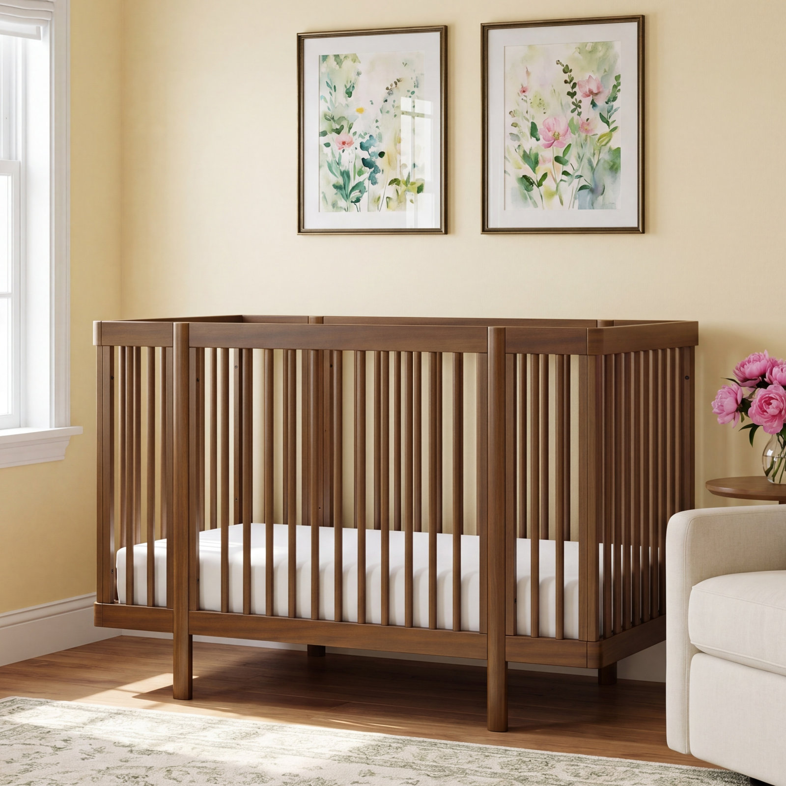 Pogo Pine 8-in-1 Convertible Crib, Natural Walnut