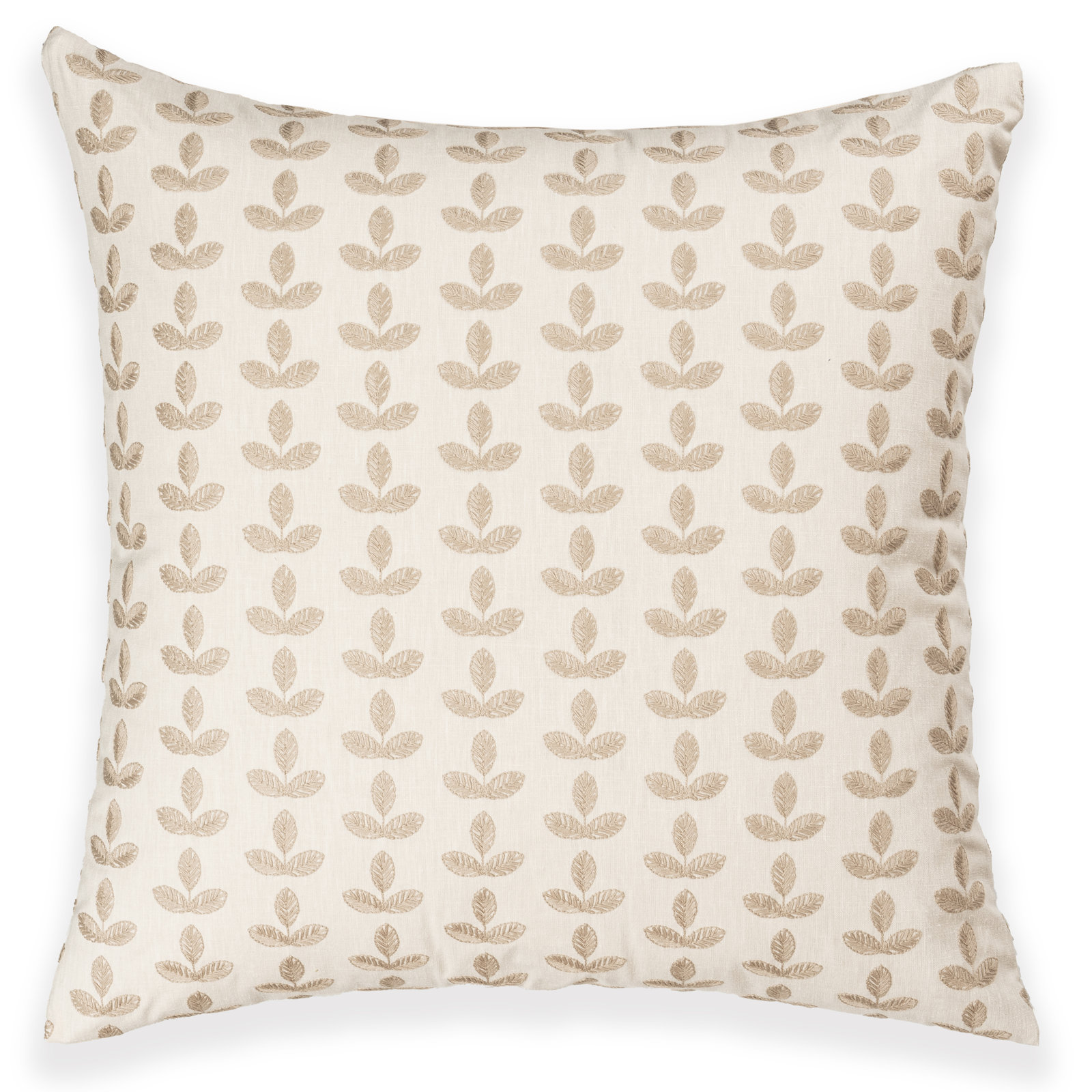Throw Pillow, Feather, Cream Floral, Square 20"