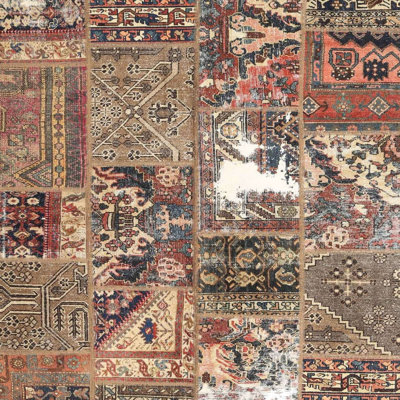 Tapis brun/beige/ivoire contemporaine