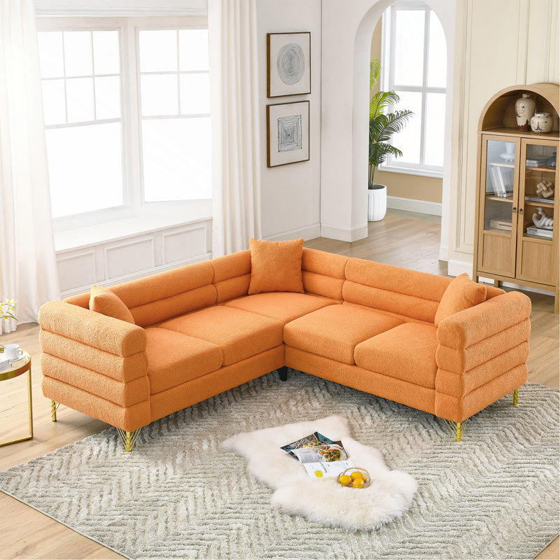 81.5-Inch Oversized Corner Sofa, Orange