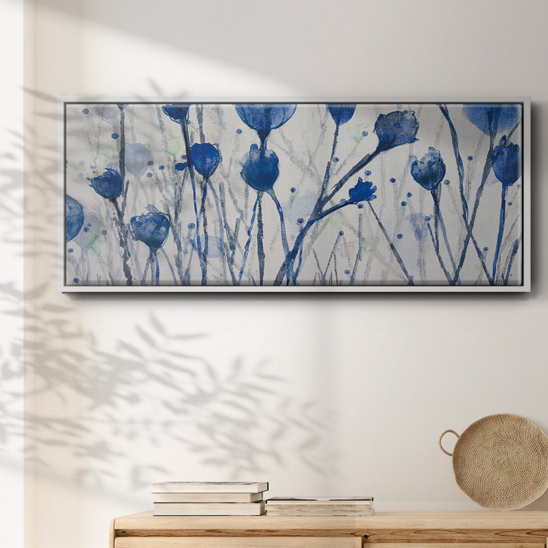 Jardin bleu - Toile encadrée, H 20 po x l 50 po