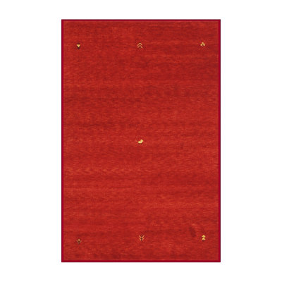 Tapis de zone rouge/jaune contemporain