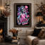Art rétro sur toile rétro rétro des années 80 en rose fluo et Halloween-1963508549
