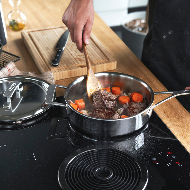Demeyere Industry 5-Ply 3-Qt Stainless Steel Saute Pan With Handle Helper