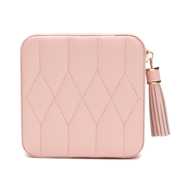 Caroline Leather Travel Case, Rose Quartz