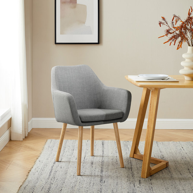 Stuhl 48cm H Polyester Upholstered Parsons Chair, Light Grey