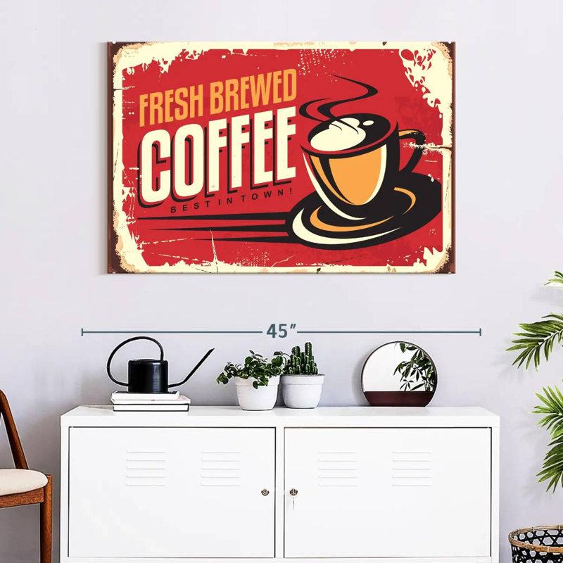 Plaque murale «Fresh Brewed Coffee», H 26 po x l 39 po