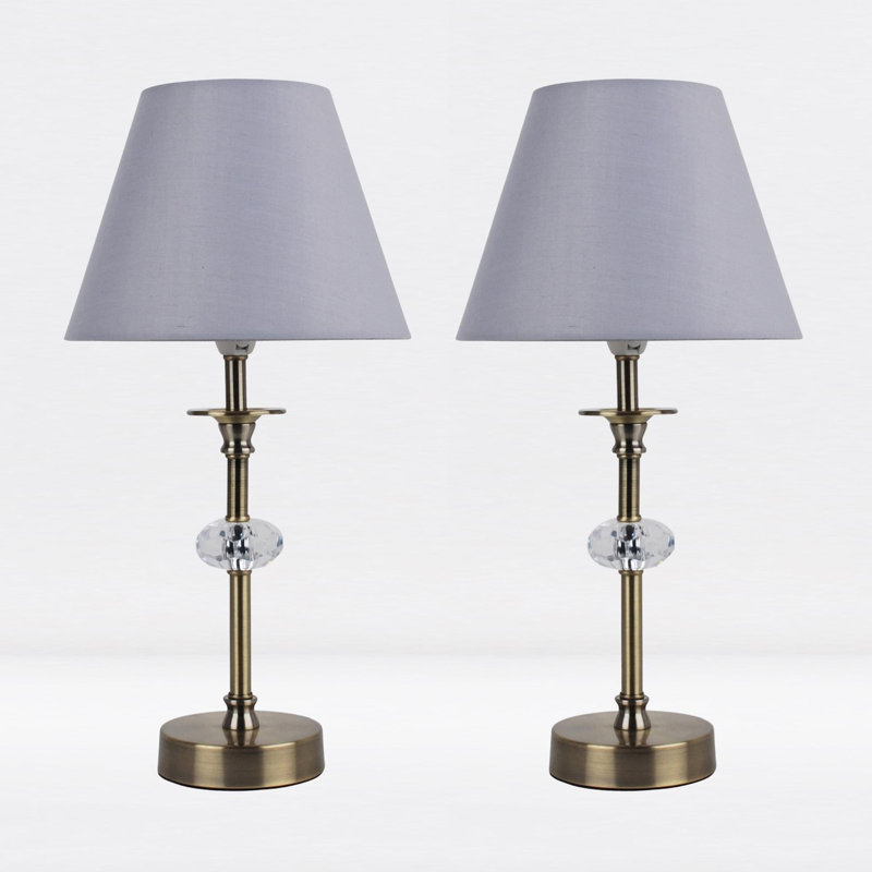 Larrison Metal Table Lamp, Antique Brass, Gray