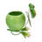 8" Iron Frog with Ceramic Pot Planter