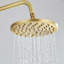Antique Brass Exposed Bathroom Shower Mixer Twin Head Bar Set Round Valve System
