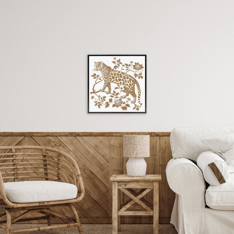 Estampe numérique à motif léopard rétro Earthy Détails, design avec lettres et doublure, H 17 po x l 17 po