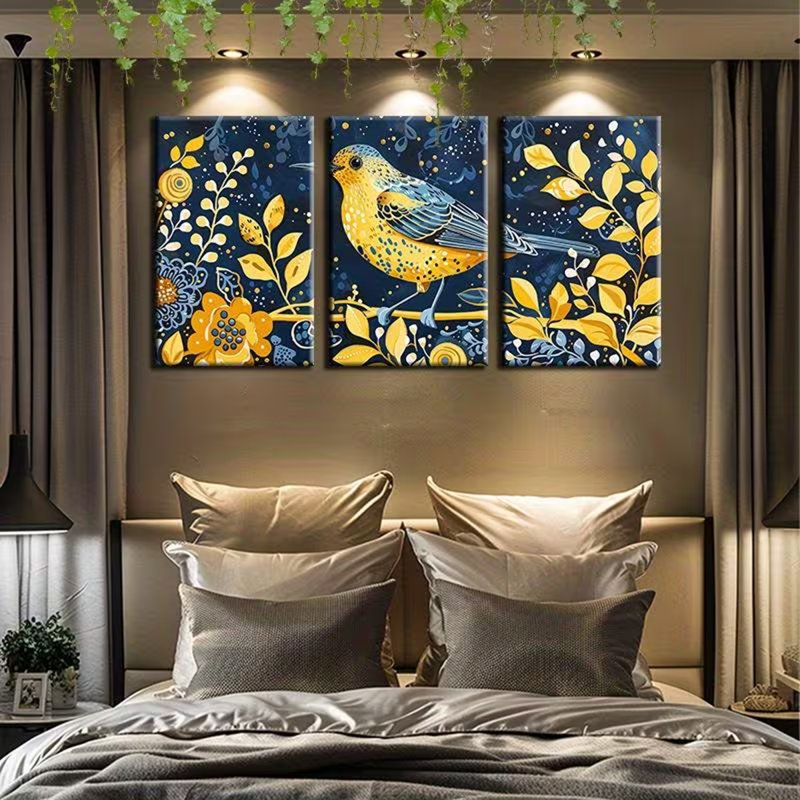 3 Piece Wrapped Canvas Print, 40 cm H x 90 cm W