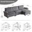Canapé modulaire en velours côtelé double avec repose-pieds-505070642