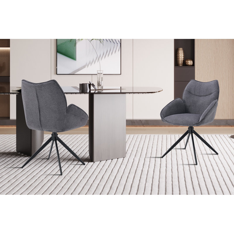 Vail 50.5cm H Upholstered Metal Side Chair, Grey