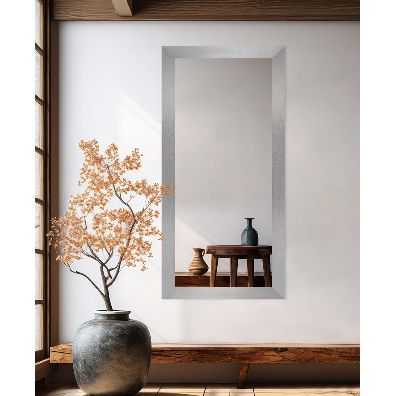 Miroir mural Maci Eileen, 33 po x 78 po, Argent platine
