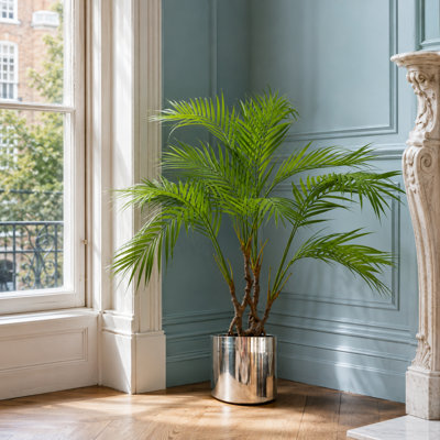 90cm Faux Palm Tree in Metal Planter