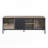 TV Stand with Drawer and 4 Storage Compartments in Rustic Oak and Black