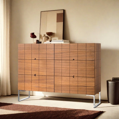 Solid Wood Six-Drawer Sideboard