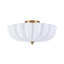 3-Light Milky White Glass Semi-Flush Mount 