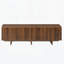 Meuble télé à grain de bois avec porte ondulée pour téléviseur de 75 po ou moins, console média rustique avec amplement d'espace de rangement pour le salon-683648838