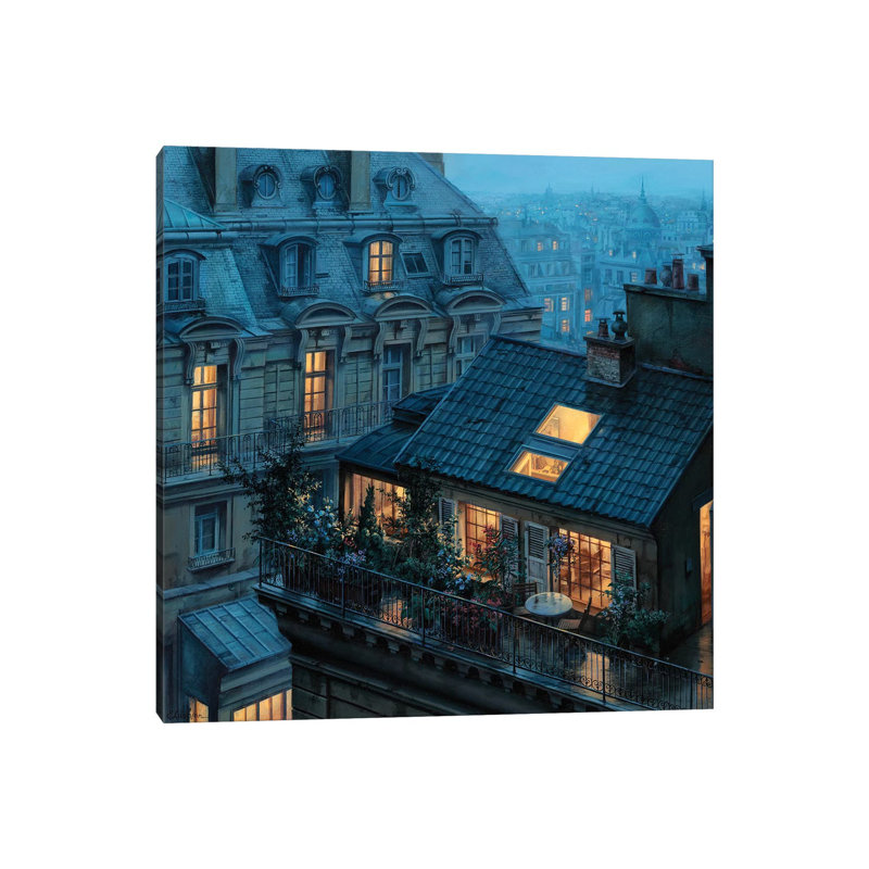 Rooftop Hideout by Evgeny Lushpin - Wrapped Canvas Painting, 93.98 cm H x 93.98 cm W x 3.175 cm D