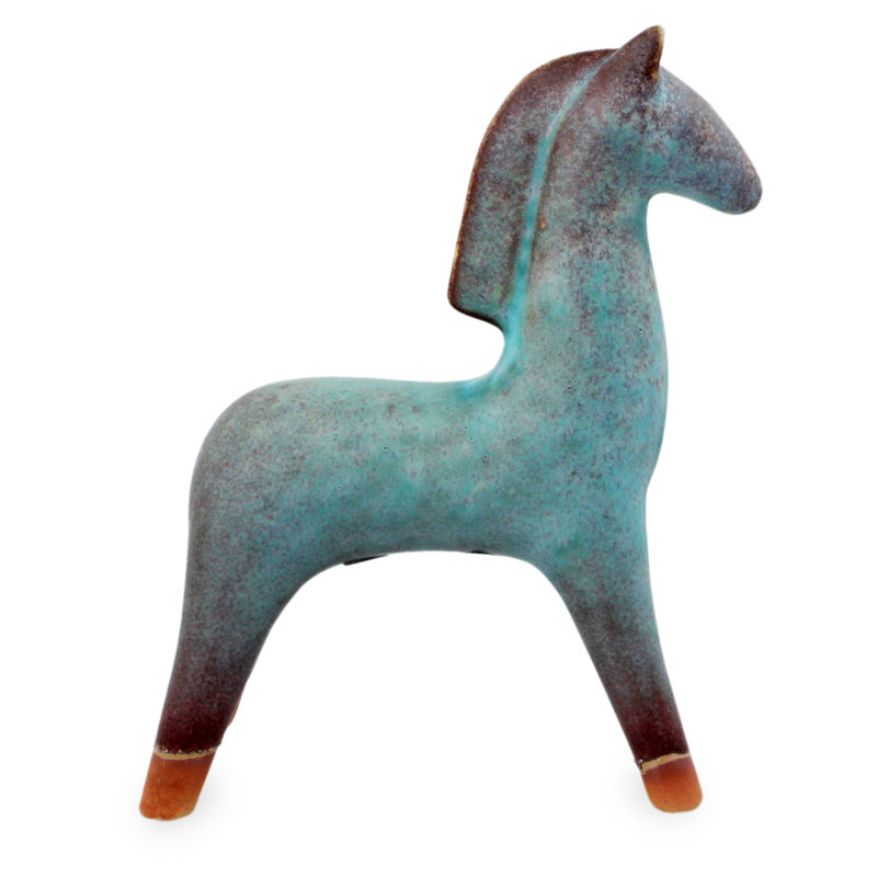 Fair Trade Animal Themed Horse Lover  Thai Ceramic Figurine Sculpture