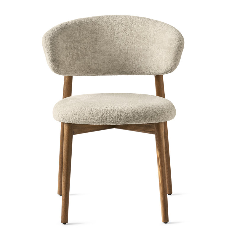 Oleandro Upholstered Chair with Metal Base, Matt Bronze, Aspen Sand