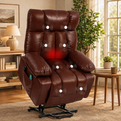 Fauteuil inclinable Power Lift avec massage, chaleur et poches latérales pour le salon