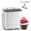 Mini machine à laver portative compacte à deux cuves Erivess 18 lb avec machine à laver 11 lb et essoreuse 7 lb, minuterie, séchoir à linge et 10 cintres-113469537