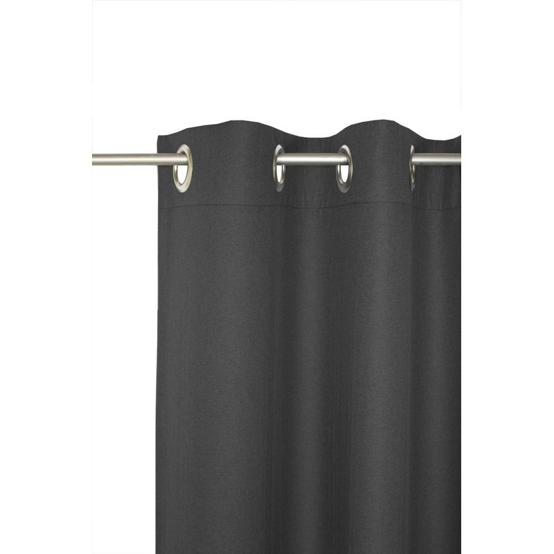 Kyrstan Synthetic Eyelet Single Curtain Panel, blackout, 132cm Width x 255cm Drop, Black