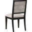 Chaise d'appoint grise et noire avec structure de support solide 100 % tissu.