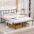 Queen Size Bed Frame, Metal Bed Frame with Headboard, Iron-Art Platform Bed No Box Spring Needed/Mattress-1063752830-1068582625