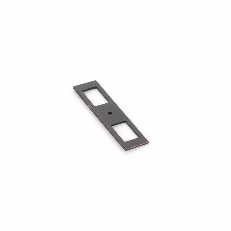 Plaque arrière pour bouton Emtek Modern 4 po x 1 po, Bronze huilé