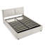 Grand lit plateforme tapissier avec rangement hydraulique et tête de lit en chenille intégrée, lit plateforme moderne, beige-1410910119