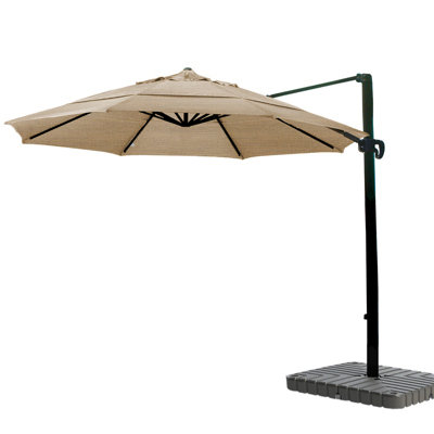 Carlisle 132'' Cantilever Sunbrella® Umbrella with Crank Lift , Counter Weights Included