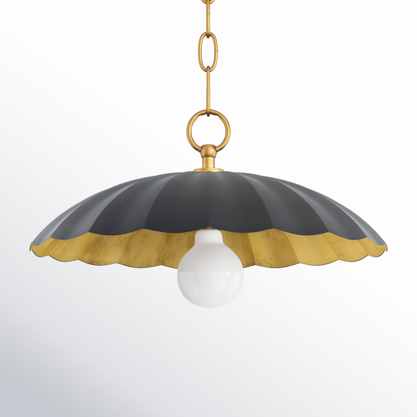 Granduca Single Light Steel Gold Pendant, Dark Gray