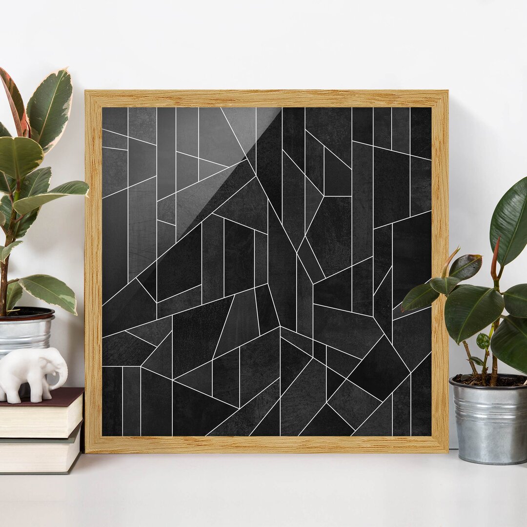 Gerahmtes Poster Black White Geometry