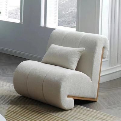 Armless Sherpa Single Backrest Sofa