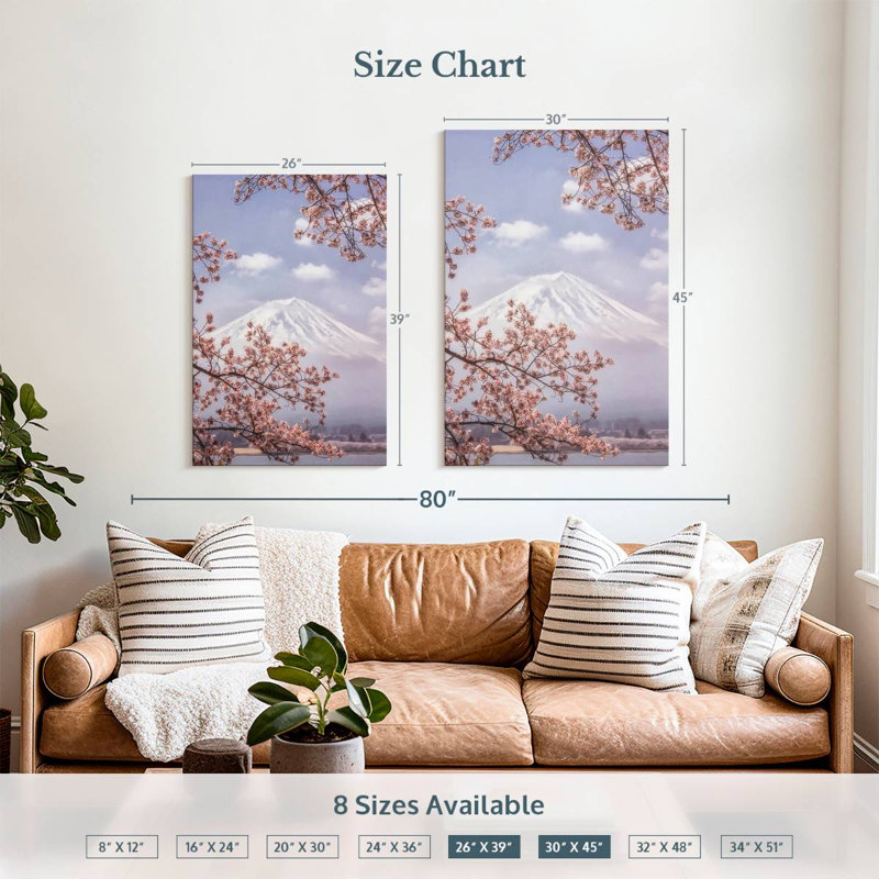 Alvord Mt. Fuji dans les cerisiers en fleurs, H 39 po x l 26 po