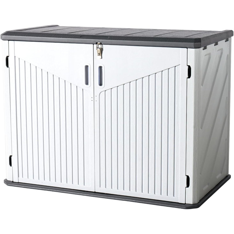4.4 ft x 2.5 ft 900L Resin Horizontal Waterproof Garbage Shed