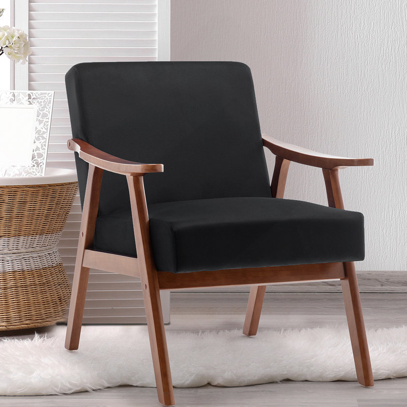 Charming Mid-Century Modern Chair For Relaxation And Style Enhancement, Black