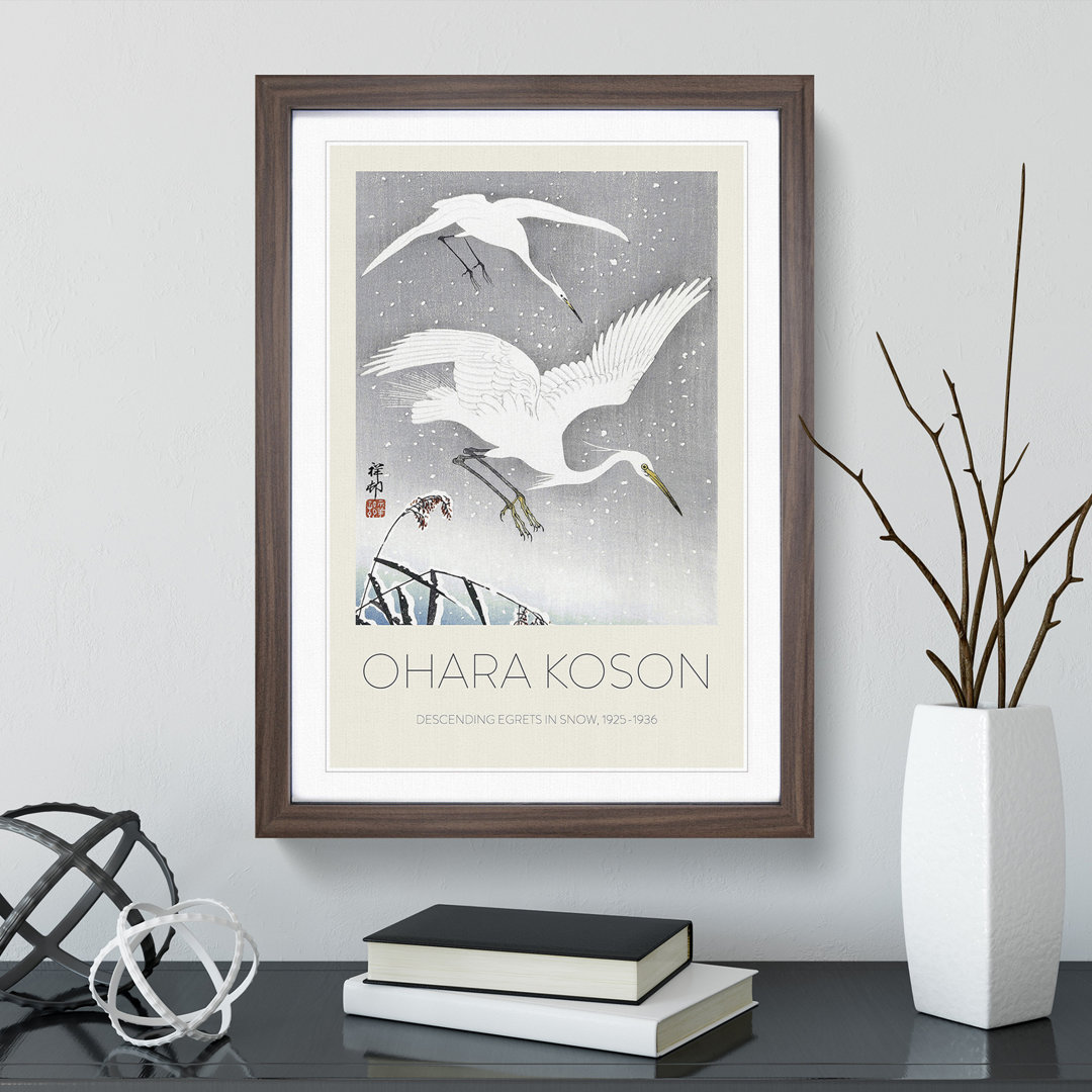 Descending Egrets by Ohara Koson - Single Picture Frame Print