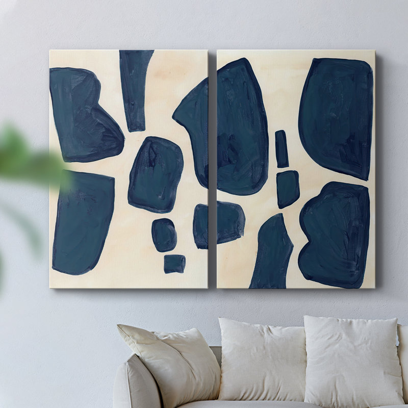 Toile tendue avec châssis bleu I-Premium Gallery - prêt à être accroché