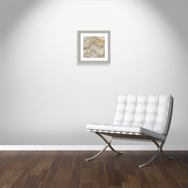 Agate Allure II - peinture encadrée, Encadrement argent brossé, H 18,5 po x l 18,5 po x P 1,25 po