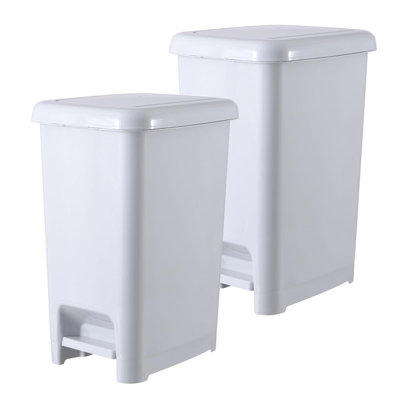 Poubelle à pédale en plastique Superio Slim, poubelle pour dessous de bureau, bureau, chambre à coucher, salle de bain, cuisine (4 gallons)