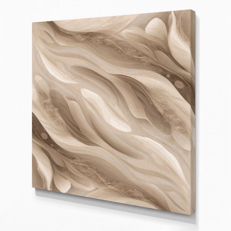 Abstrait paysage 78, toile beige, H 12 po x l 12 po